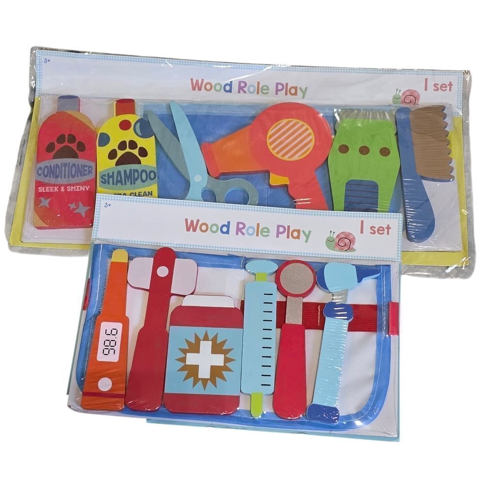 Wood Role Play Kids Toy Set - Multicolor